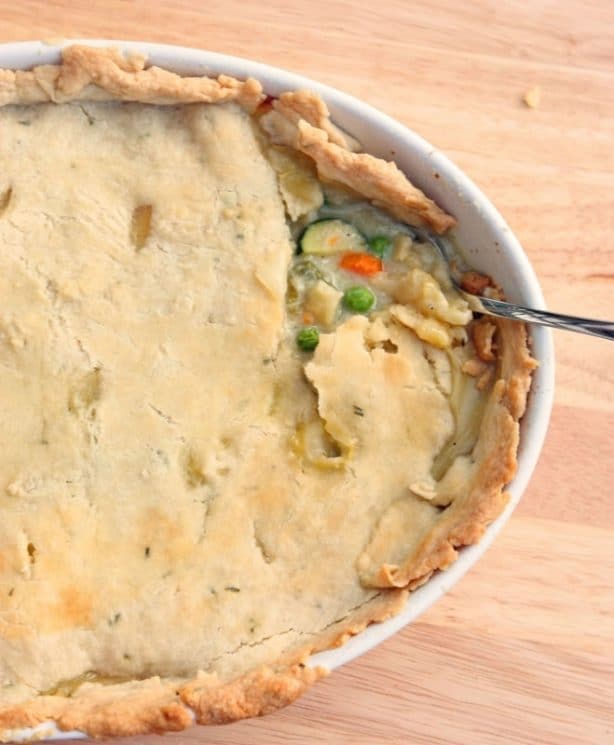 Freezer Pot Pie Recipe with Fresh Herb Crust. Double the recipe and make two pies! One for tonight, and one for the freezer.